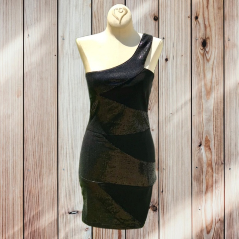 HAVE One Shoulder Sequin Short Dress